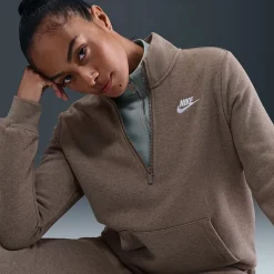 Nike Womens Mock Neck Long Sleeve Active Quarter-Zip Pullover