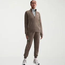 Nike Womens Mock Neck Long Sleeve Active Quarter-Zip Pullover