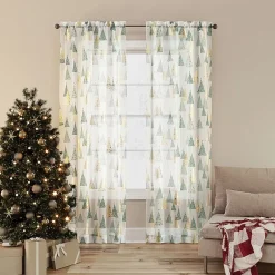 No 918 Balsam Rod Pocket Embellished Sheer Single Curtain Panel