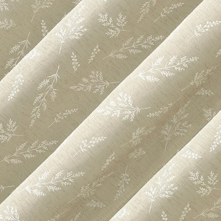 No 918 Briarwood Delicate Leaf Textured Rod Pocket Light-Filtering Single Curtain Panel