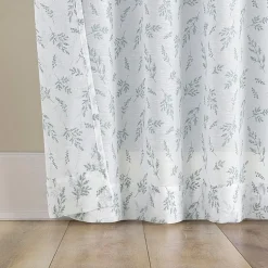 No 918 Briarwood Delicate Leaf Textured Rod Pocket Light-Filtering Single Curtain Panel