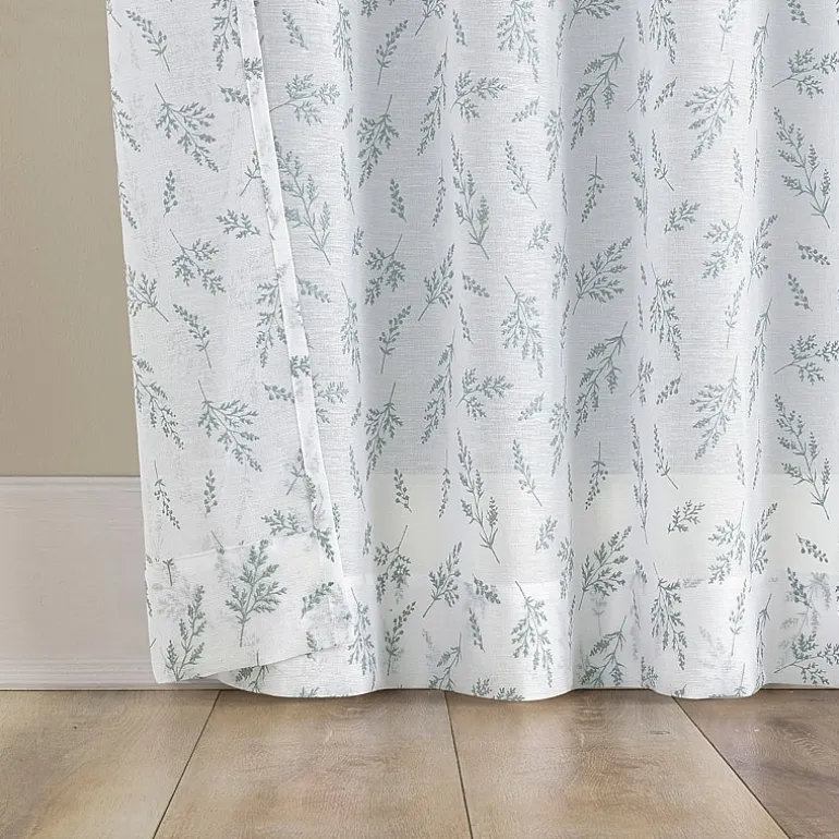 No 918 Briarwood Delicate Leaf Textured Rod Pocket Light-Filtering Single Curtain Panel