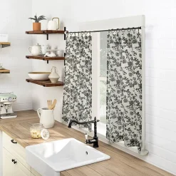 No 918 Elara Tonal Botanical 2-pc. Rod Pocket Window Tier