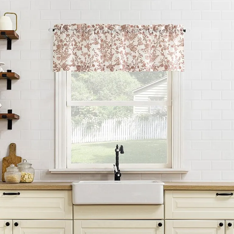 No 918 Elara Tonal Botanical 2-pc. Rod Pocket Window Tier