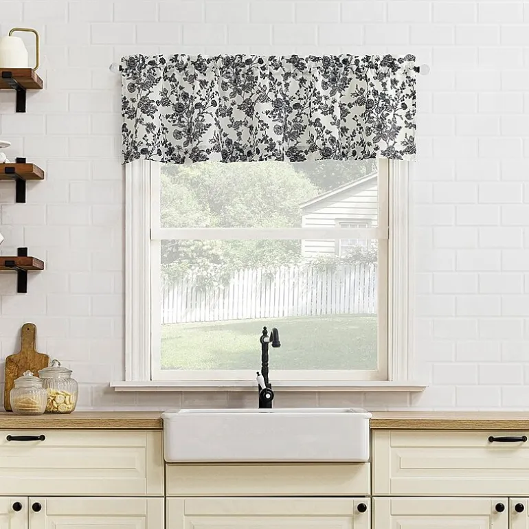 No 918 Elara Tonal Botanical 2-pc. Rod Pocket Window Tier