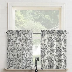 No 918 Elara Tonal Botanical 2-pc. Rod Pocket Window Tier