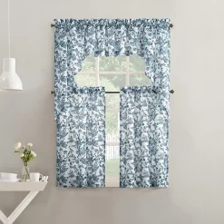 No 918 Elara Tonal Botanical 2-pc. Rod Pocket Window Tier