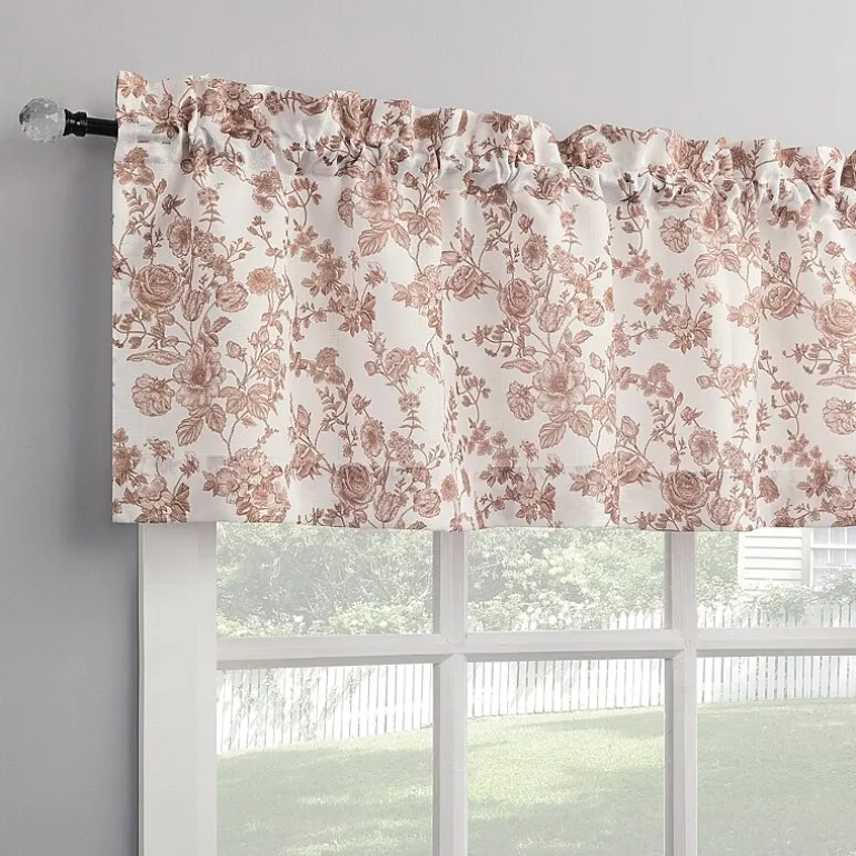 No 918 Elara Tonal Botanical Rod Pocket Tailored Valance