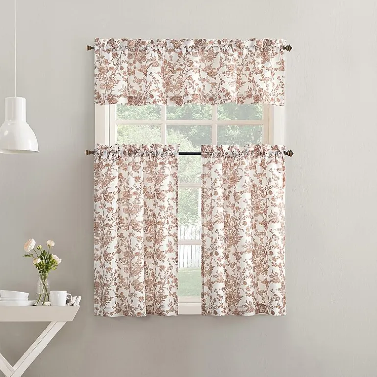 No 918 Elara Tonal Botanical Rod Pocket Tailored Valance