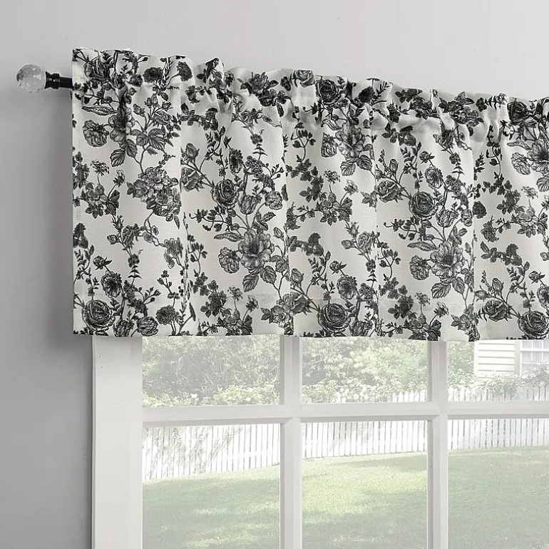 No 918 Elara Tonal Botanical Rod Pocket Tailored Valance