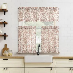 No 918 Elara Tonal Botanical Rod Pocket Tailored Valance