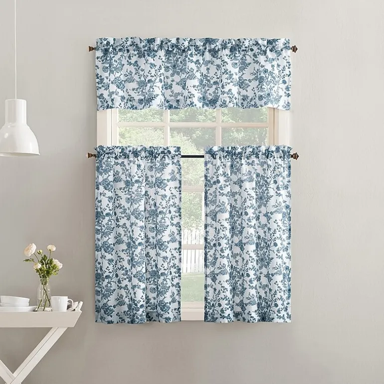 No 918 Elara Tonal Botanical Rod Pocket Tailored Valance
