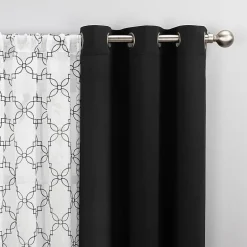 No 918 Harmon Embroidered Grommet Top Light-Filtering Set of 4 Curtain Panel