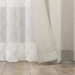 No 918 Harmon Embroidered Grommet Top Light-Filtering Set of 4 Curtain Panel