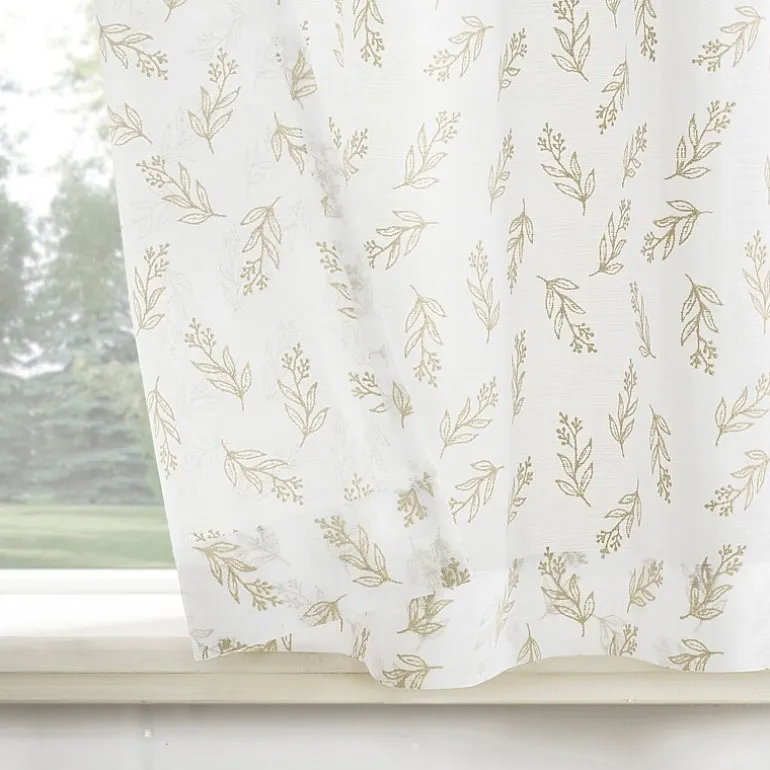 No 918 Hawthorne Floral Leaf 2-pc. Rod Pocket Window Tier