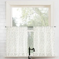 No 918 Hawthorne Floral Leaf 2-pc. Rod Pocket Window Tier