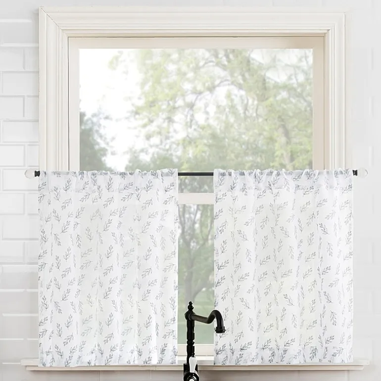 No 918 Hawthorne Floral Leaf 2-pc. Rod Pocket Window Tier