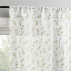 No 918 Hawthorne Floral Leaf 2-pc. Rod Pocket Window Tier