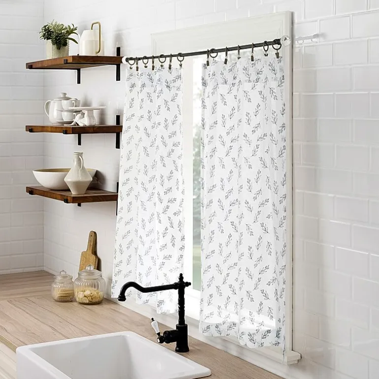 No 918 Hawthorne Floral Leaf 2-pc. Rod Pocket Window Tier