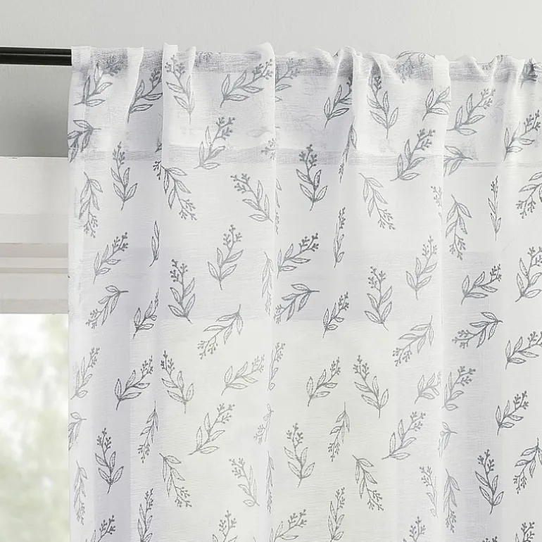 No 918 Hawthorne Floral Leaf 2-pc. Rod Pocket Window Tier