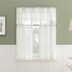 No 918 Hawthorne Floral Leaf 2-pc. Rod Pocket Window Tier