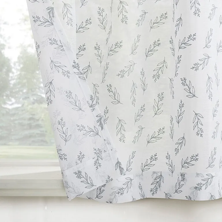 No 918 Hawthorne Floral Leaf 2-pc. Rod Pocket Window Tier