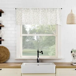No 918 Hawthorne Floral Leaf 2-pc. Rod Pocket Window Tier