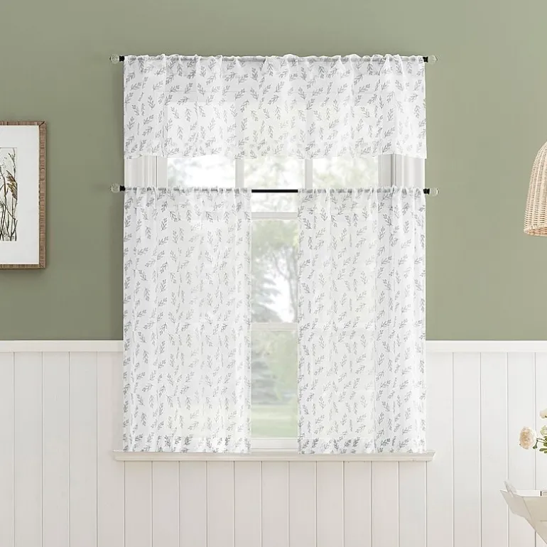 No 918 Hawthorne Floral Leaf Rod Pocket Tailored Valance