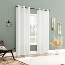 No 918 Landon Textured Grommet Top Light-Filtering Single Curtain Panel