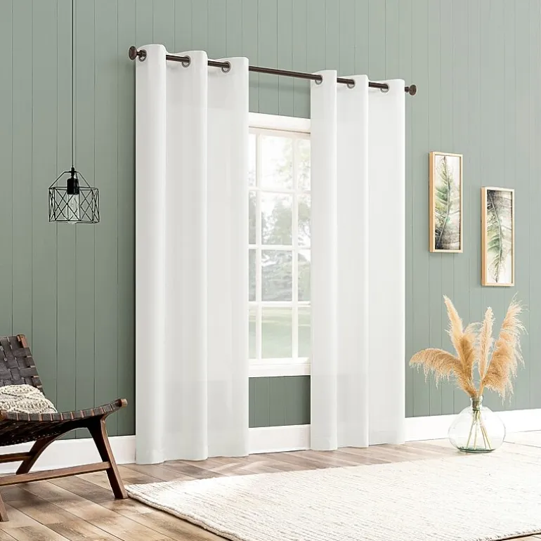 No 918 Landon Textured Grommet Top Light-Filtering Single Curtain Panel