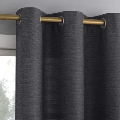 No 918 Landon Textured Grommet Top Light-Filtering Single Curtain Panel