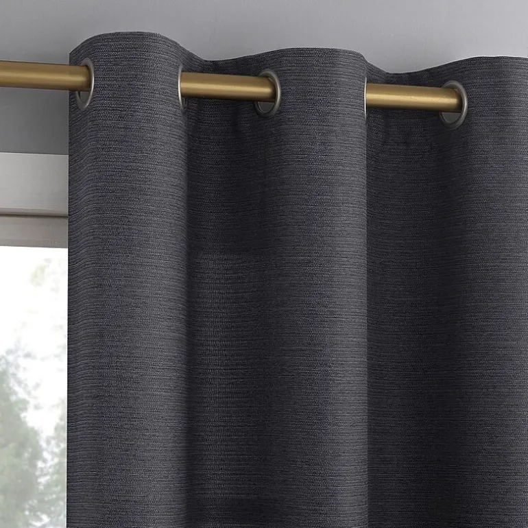 No 918 Landon Textured Grommet Top Light-Filtering Single Curtain Panel