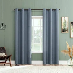 No 918 Landon Textured Grommet Top Light-Filtering Single Curtain Panel
