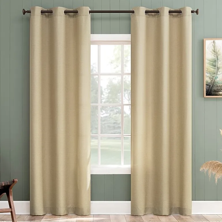 No 918 Landon Textured Grommet Top Light-Filtering Single Curtain Panel