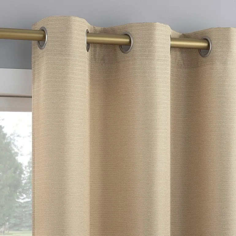 No 918 Landon Textured Grommet Top Light-Filtering Single Curtain Panel
