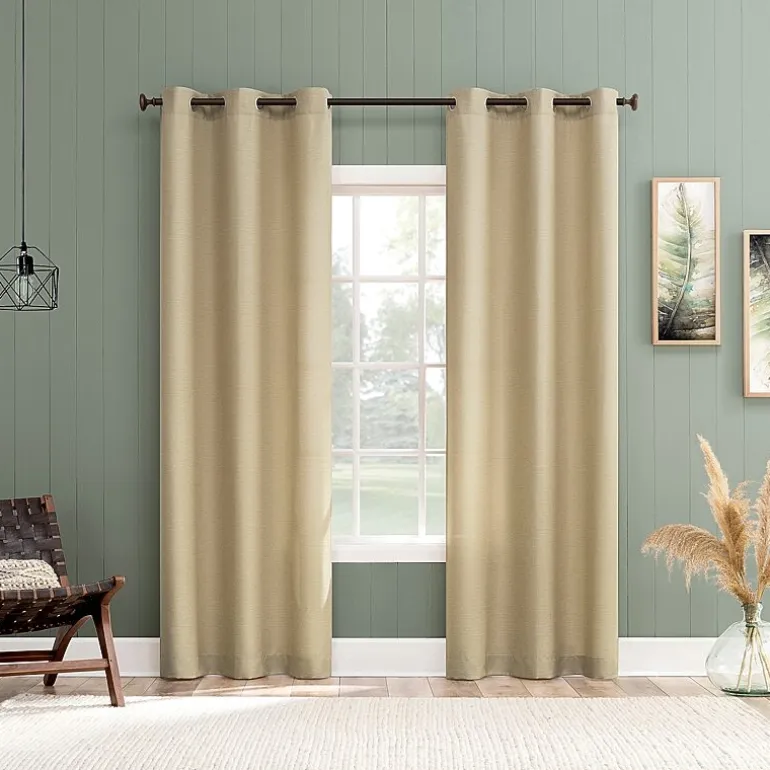 No 918 Landon Textured Grommet Top Light-Filtering Single Curtain Panel