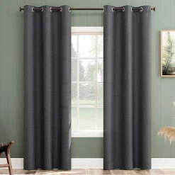 No 918 Landon Textured Grommet Top Light-Filtering Single Curtain Panel