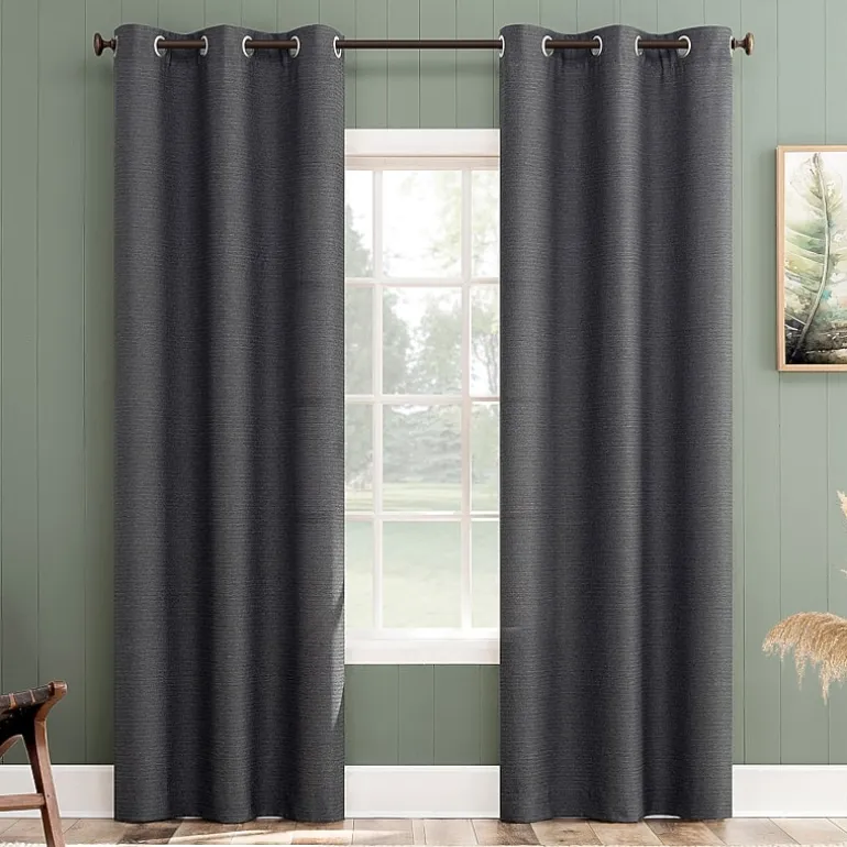 No 918 Landon Textured Grommet Top Light-Filtering Single Curtain Panel
