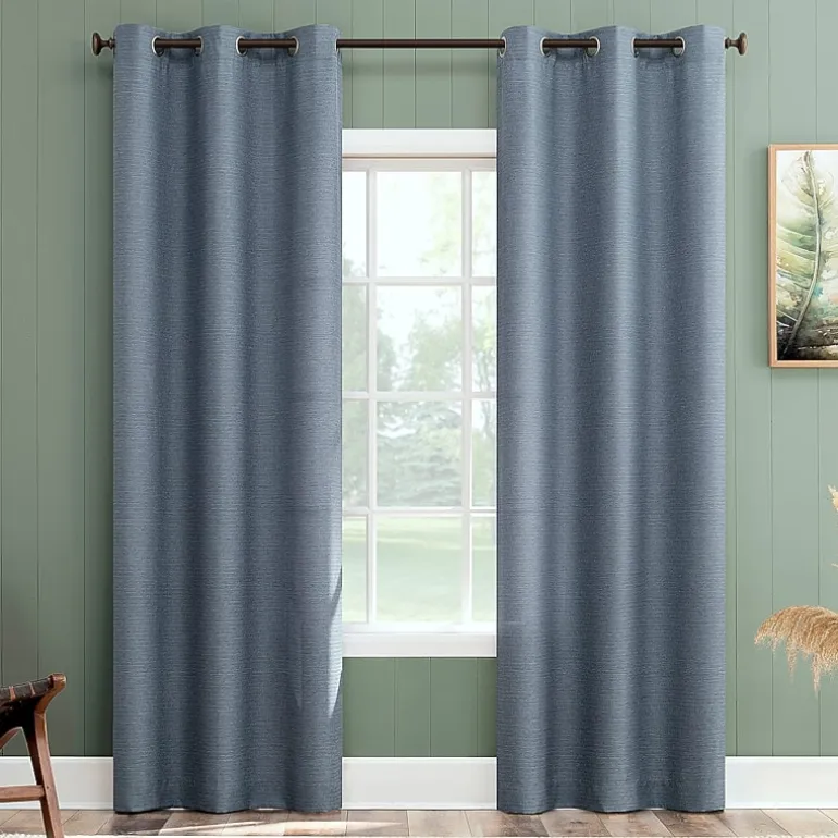 No 918 Landon Textured Grommet Top Light-Filtering Single Curtain Panel