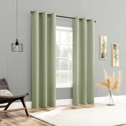 No 918 Landon Textured Grommet Top Light-Filtering Single Curtain Panel