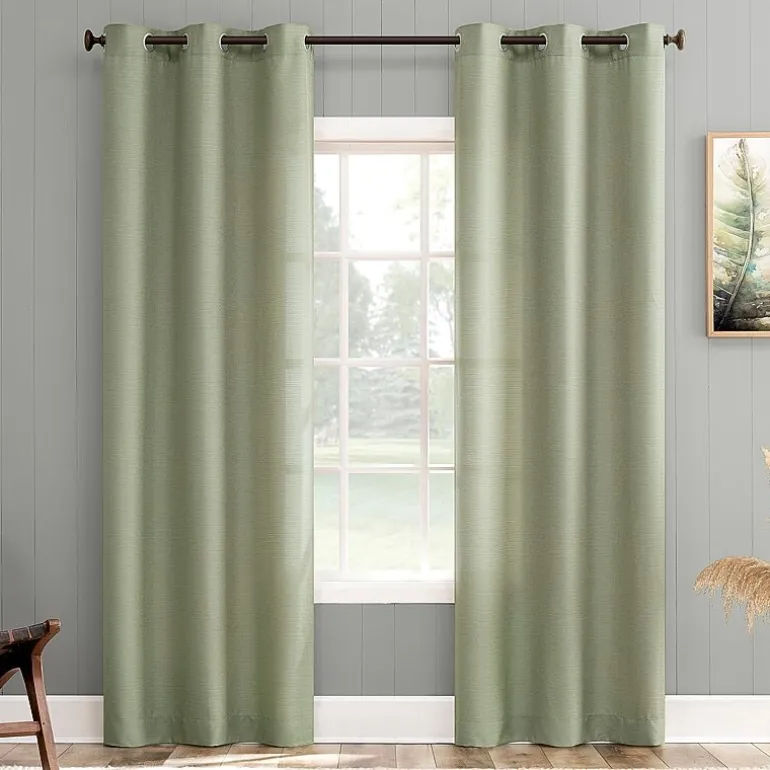 No 918 Landon Textured Grommet Top Light-Filtering Single Curtain Panel