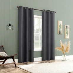 No 918 Landon Textured Grommet Top Light-Filtering Single Curtain Panel