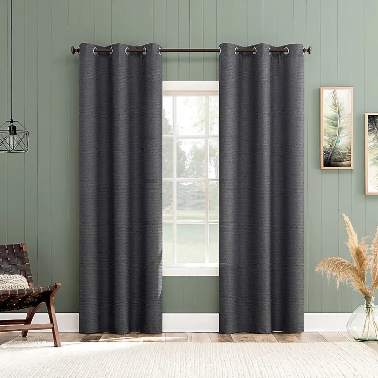 No 918 Landon Textured Grommet Top Light-Filtering Single Curtain Panel