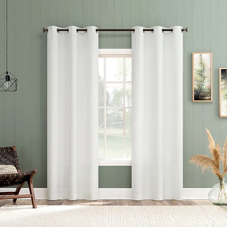 No 918 Landon Textured Grommet Top Light-Filtering Single Curtain Panel