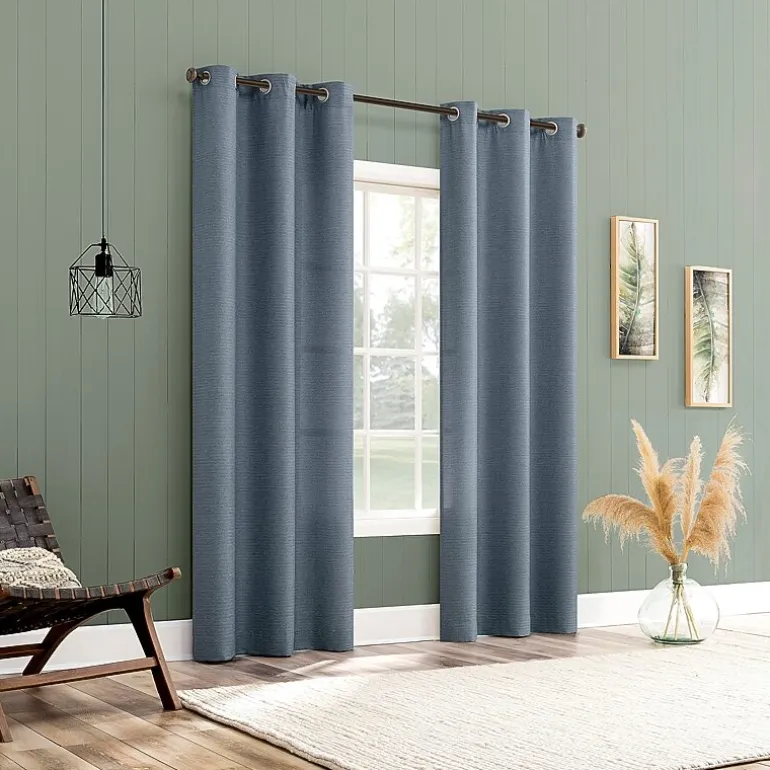 No 918 Landon Textured Grommet Top Light-Filtering Single Curtain Panel