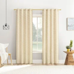 No 918 Laurel Space Dyed Textured Back Tab Light-Filtering Single Curtain Panel
