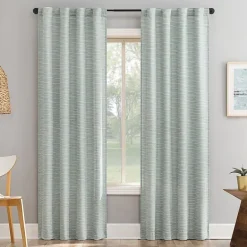 No 918 Laurel Space Dyed Textured Back Tab Light-Filtering Single Curtain Panel