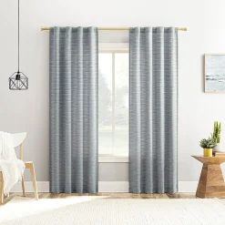 No 918 Laurel Space Dyed Textured Back Tab Light-Filtering Single Curtain Panel