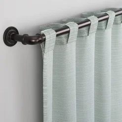 No 918 Laurel Space Dyed Textured Back Tab Light-Filtering Single Curtain Panel