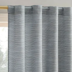 No 918 Laurel Space Dyed Textured Back Tab Light-Filtering Single Curtain Panel